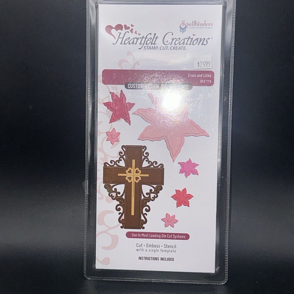 Heartfelt Creations Cross And Lilies Die Set Cut Emboss and Stencil